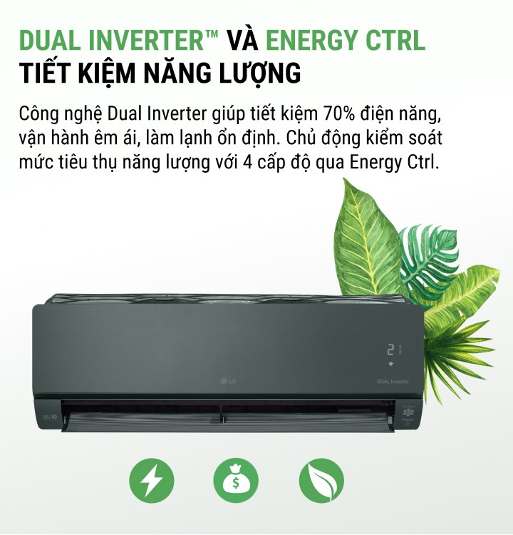 Dual inverter và energy ctrl tiết kiệm năng lượng